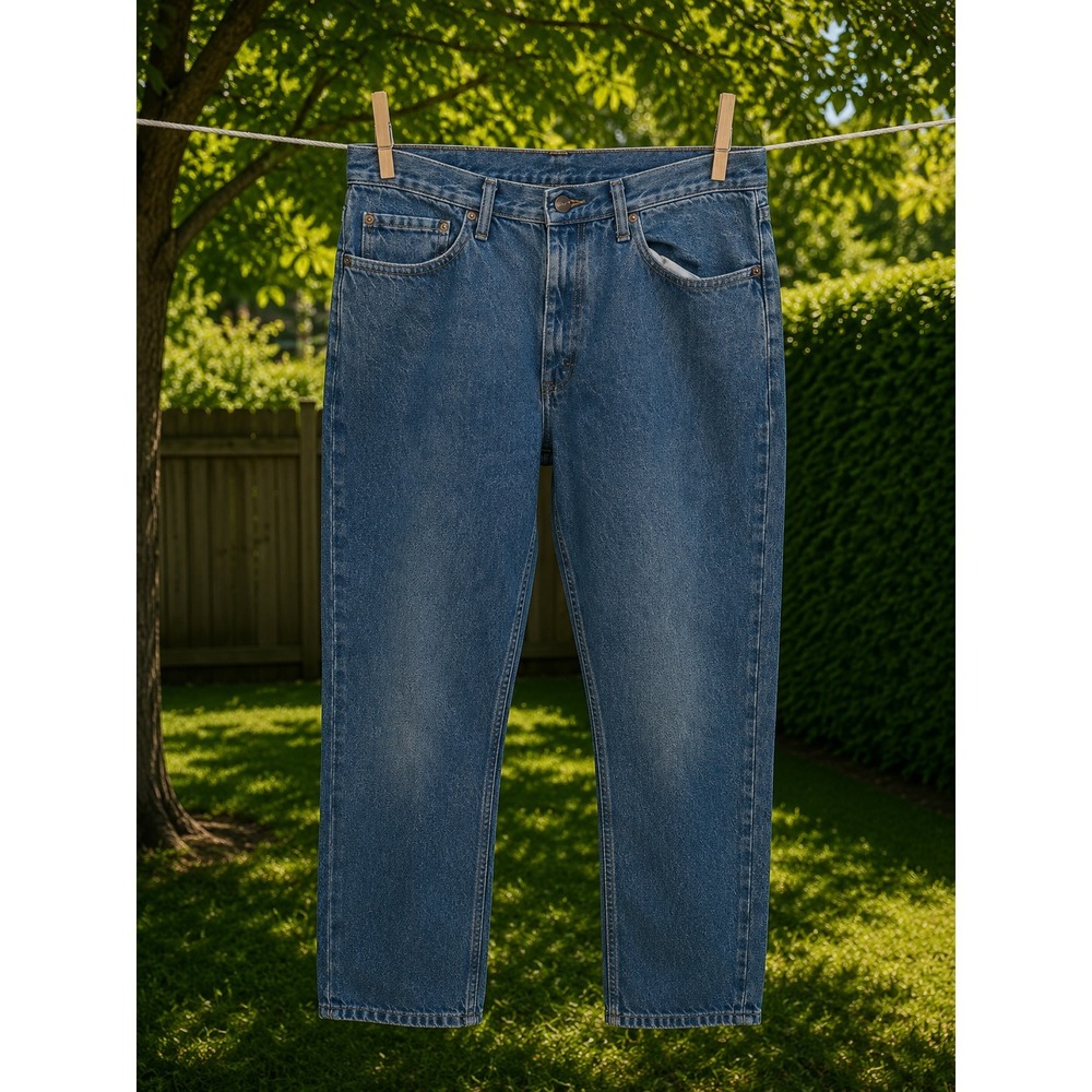 WRANGLER Men's Jeans Size 35x32 Blue Denim‎ Straight Leg Western Cowboy Pants